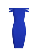 Blue Double Strap Midi Dress