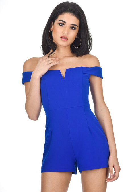 Blue Notch Front Playsuit