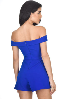 Blue Notch Front Playsuit