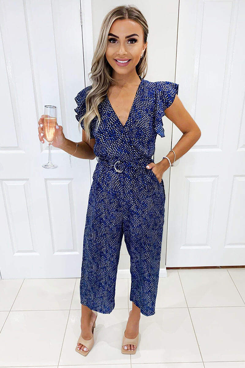 Ax paris blue top jumpsuit