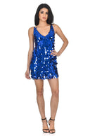 Blue Sequin Swing Dress