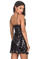 Black Sequin Swing Dress