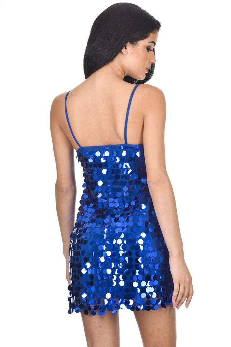 Blue Sequin Swing Dress