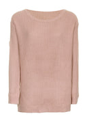 Blush Cable Knit Ladder Back Jumper