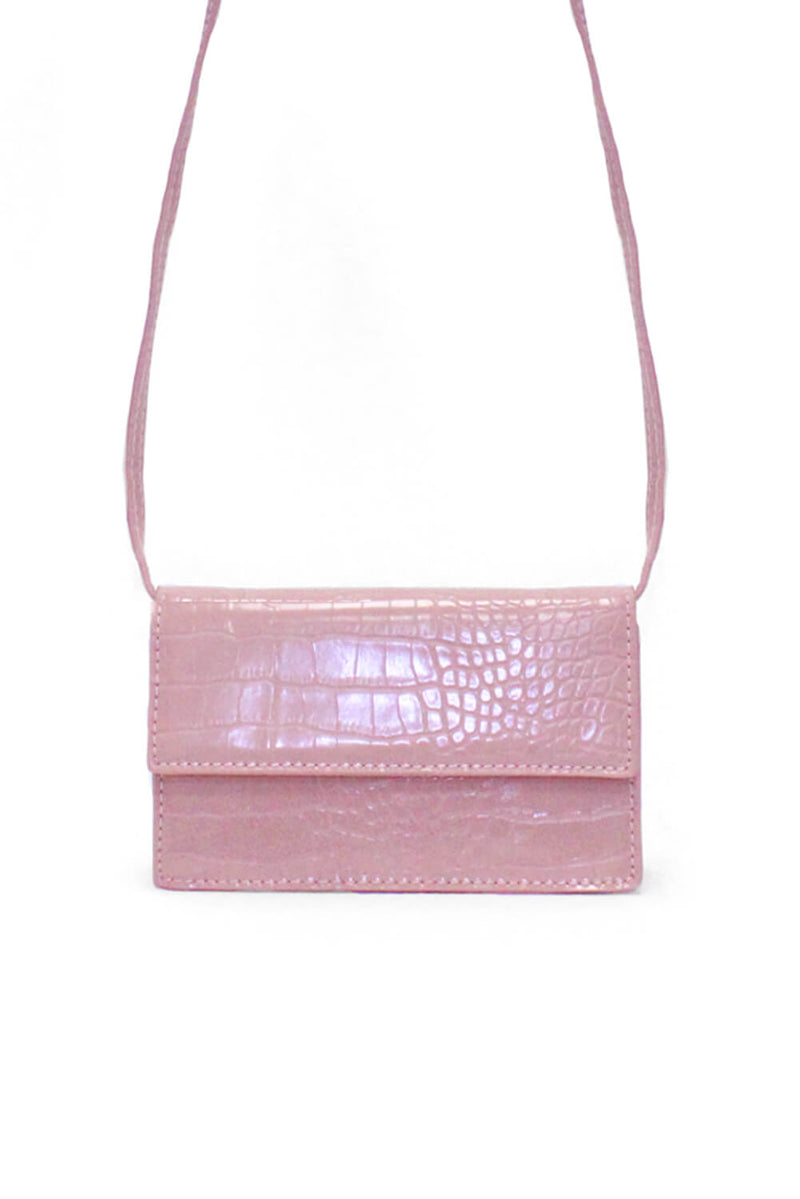 Blush Croc Purse Bag