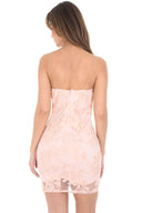 Blush Floral Mesh Embroidered Bodycon Dress