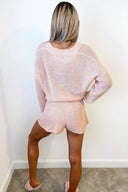 Blush Knitted Button Up Cardigan