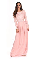 Lace Detail Sleeved Maxi Dress
