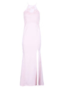 Blush Lace Top Maxi Dress With Thigh High Split