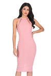 Blush Mesh Detail Bodycon Dress