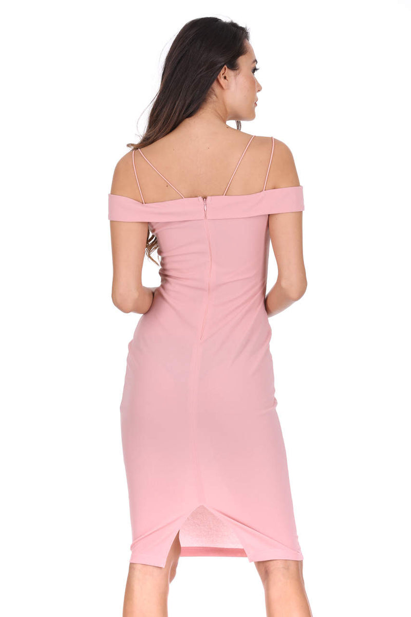 Blush Off The Shoulder Bodycon Dress