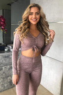 Blush Tie Crop Top Lounge Set