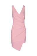 Blush V-Neck Wrap Skirt Dress