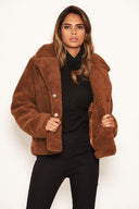 Brown Teddy Faux Fur Short Coat