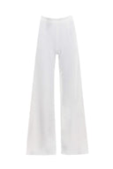 Cream Flared High Waisted Trousers