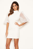 Cream Puff Sleeve Bodycon Dress