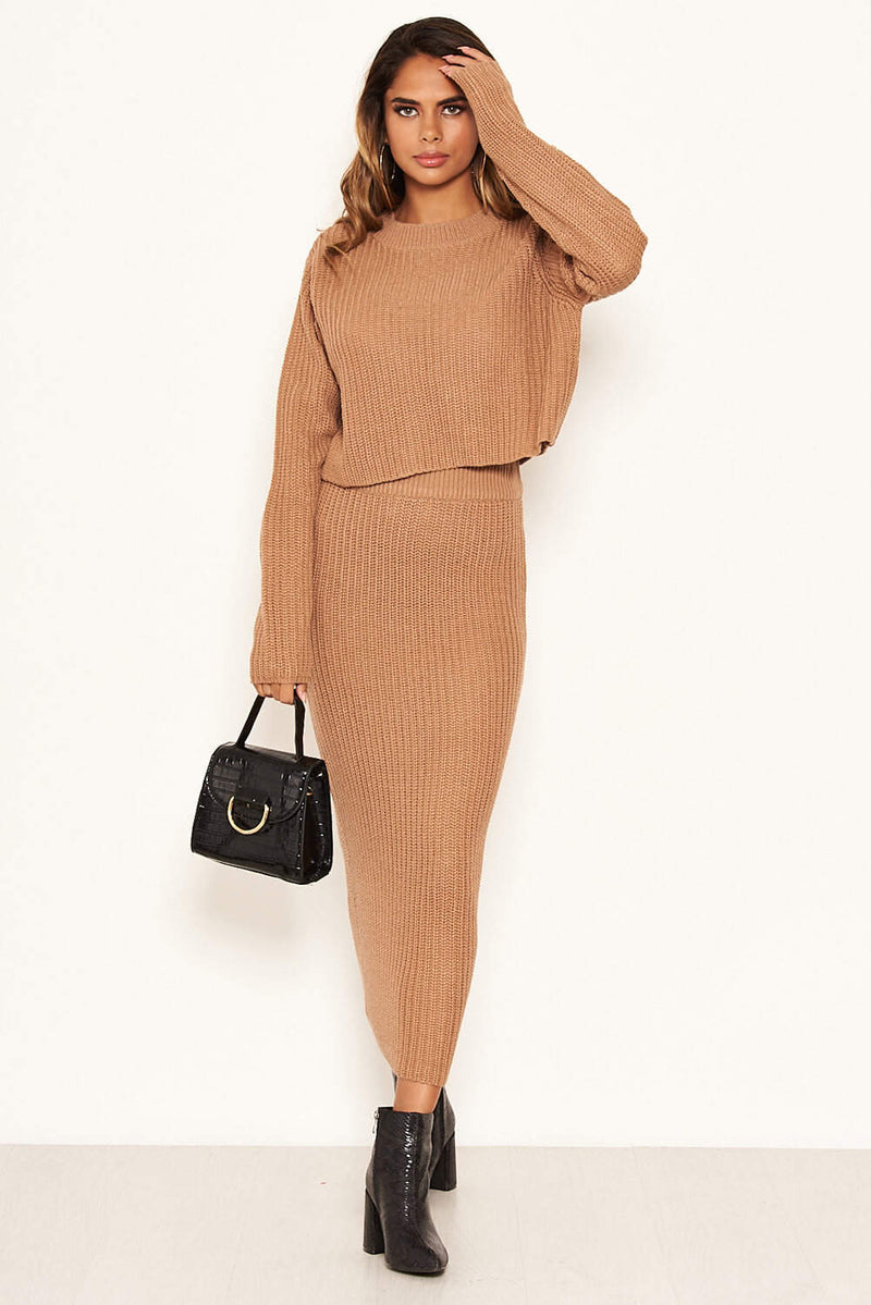 Camel Knit Skirt