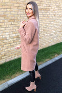 Camel Long Teddy Coat