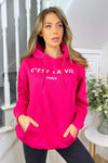 Cerise Cest La Vie Oversized Hoodie