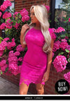 Cerise Crochet Midi Dress