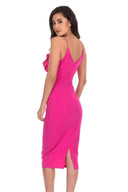 Cerise Frill Front Bodycon Dress