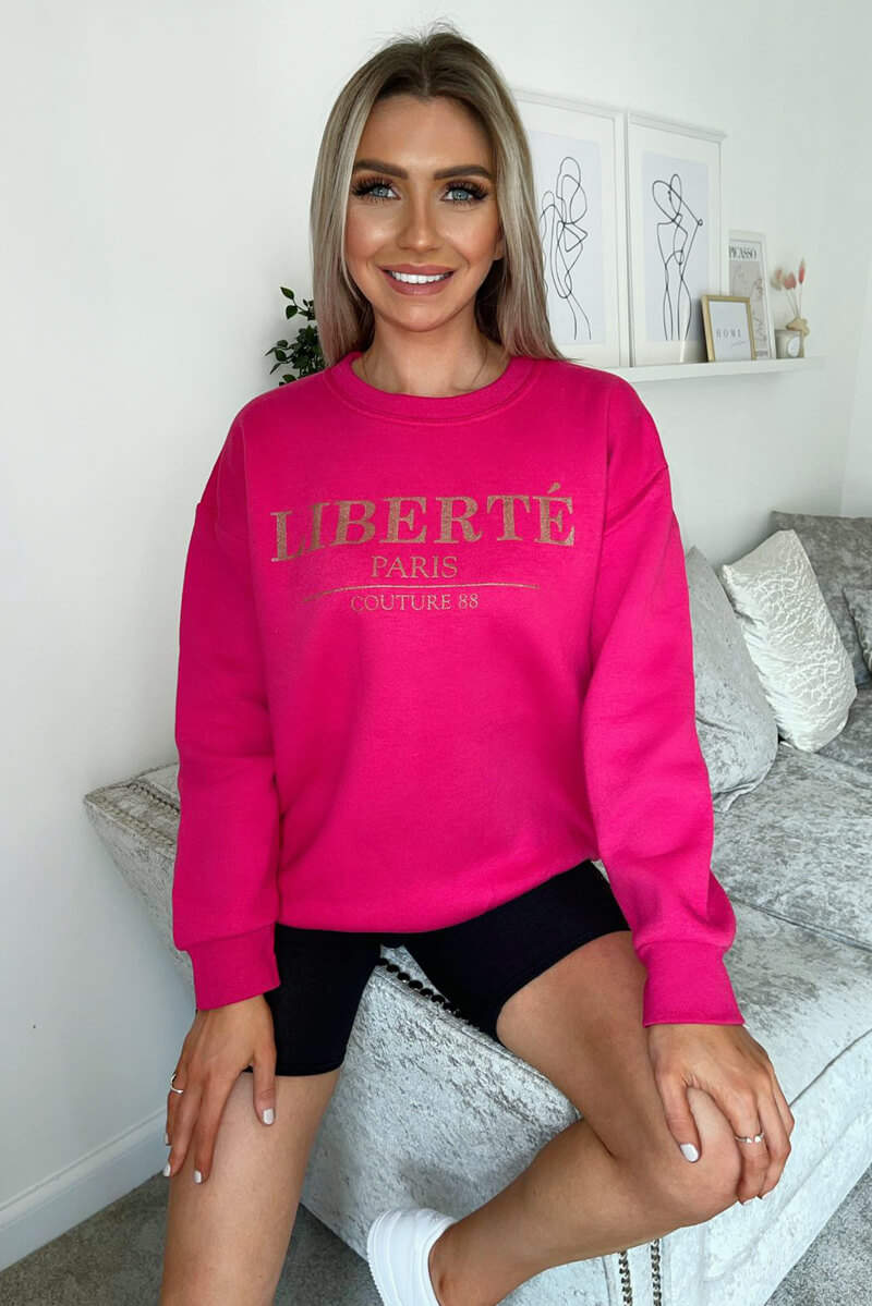 Cerise Liberte Printed Sweatshirt