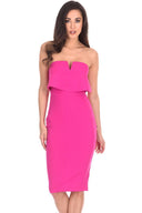 Cerise Notch Front Bodycon Dress