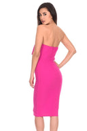 Cerise Notch Front Bodycon Dress