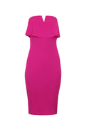 Cerise Notch Front Bodycon Dress