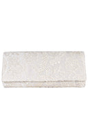 Champagne Crochet Detail Clutch Bag
