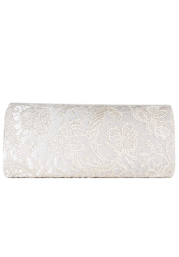 Champagne Crochet Detail Clutch Bag