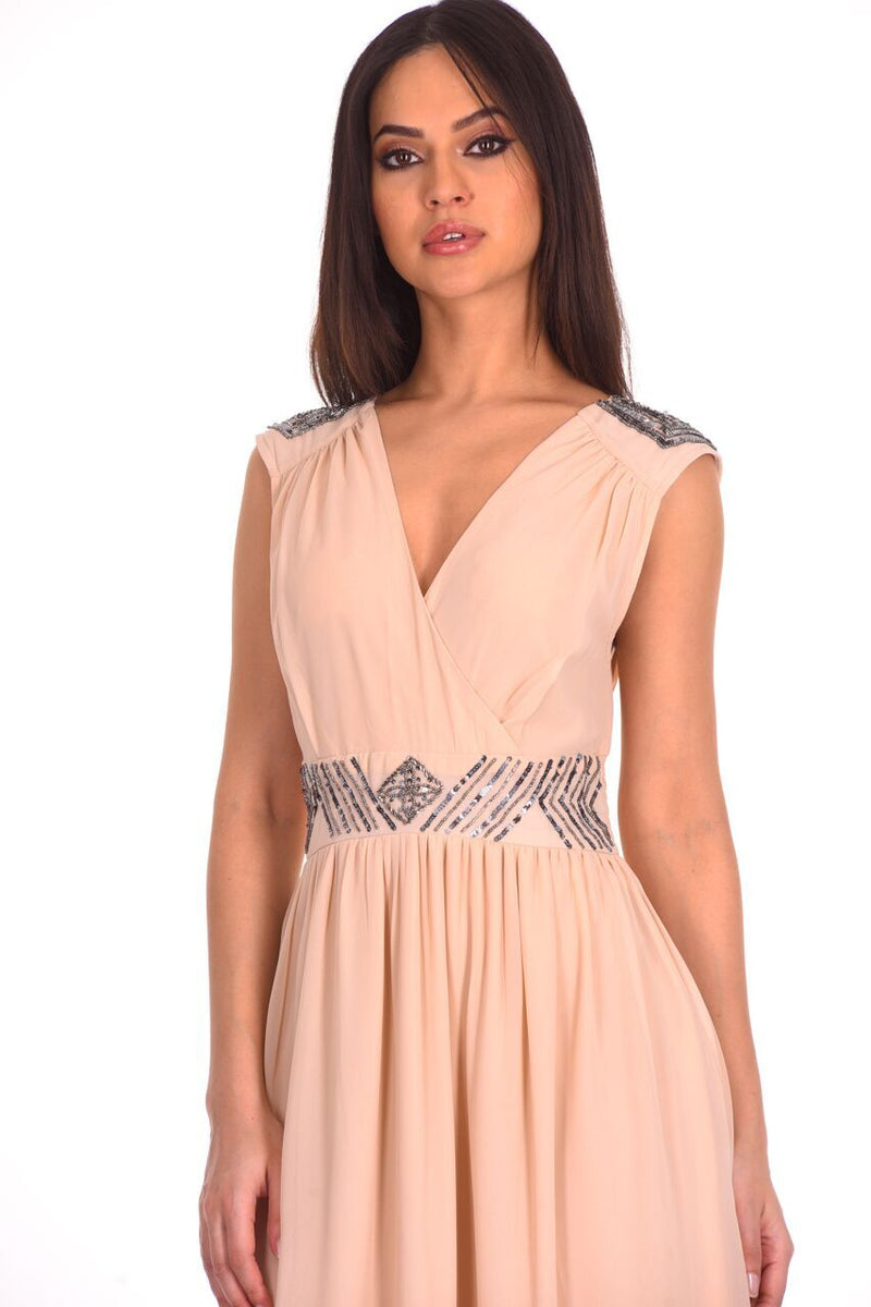 Champagne Embellished Maxi Dress AX Paris Champagne Embellished Maxi Dress AX Paris