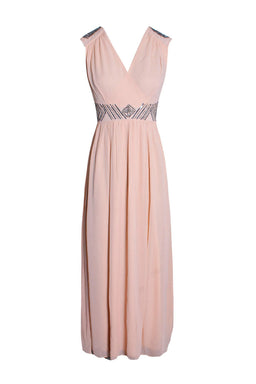 Champagne Embellished Maxi Dress