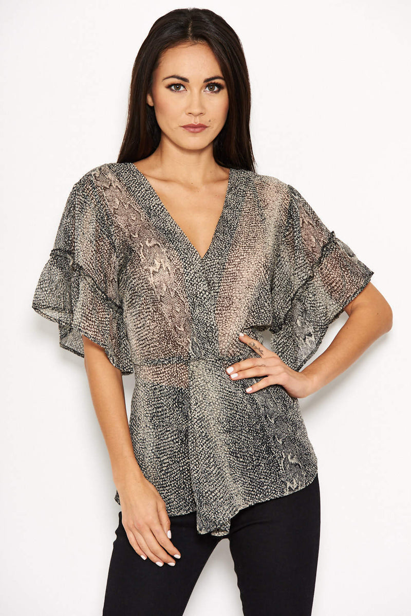 Chiffon Animal Print Blouse