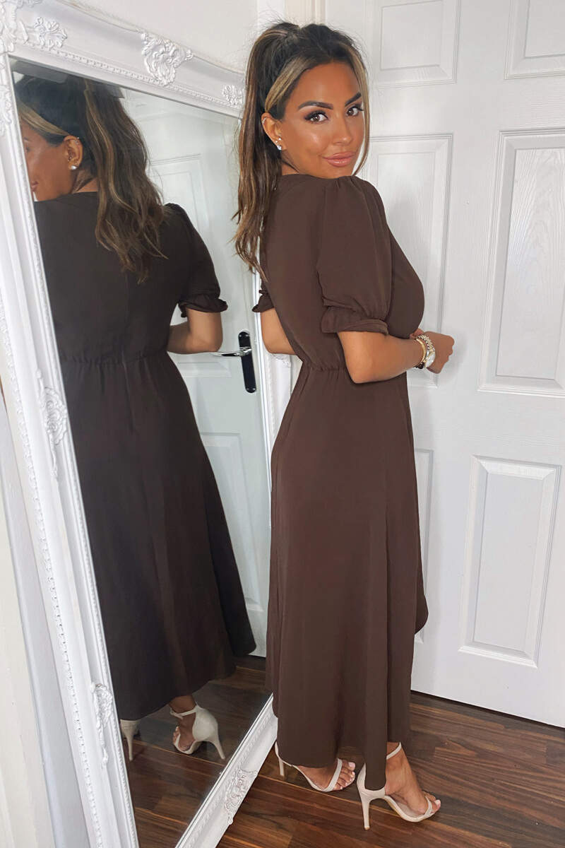 knee length dresses for ladies Afterglow Midi Dress // Chocolate *Zoco Exclusive* Medium