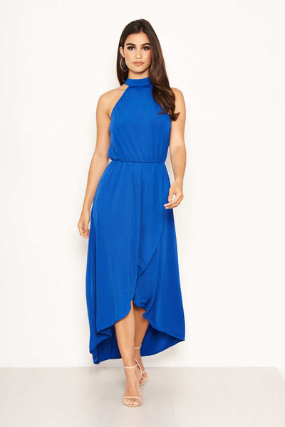Blue Maxi Dress Blue High Neck Maxi Dress Maxi Dresses AX Paris