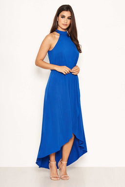 Cobalt Blue High Neck Maxi Dress