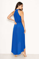 Cobalt Blue High Neck Maxi Dress