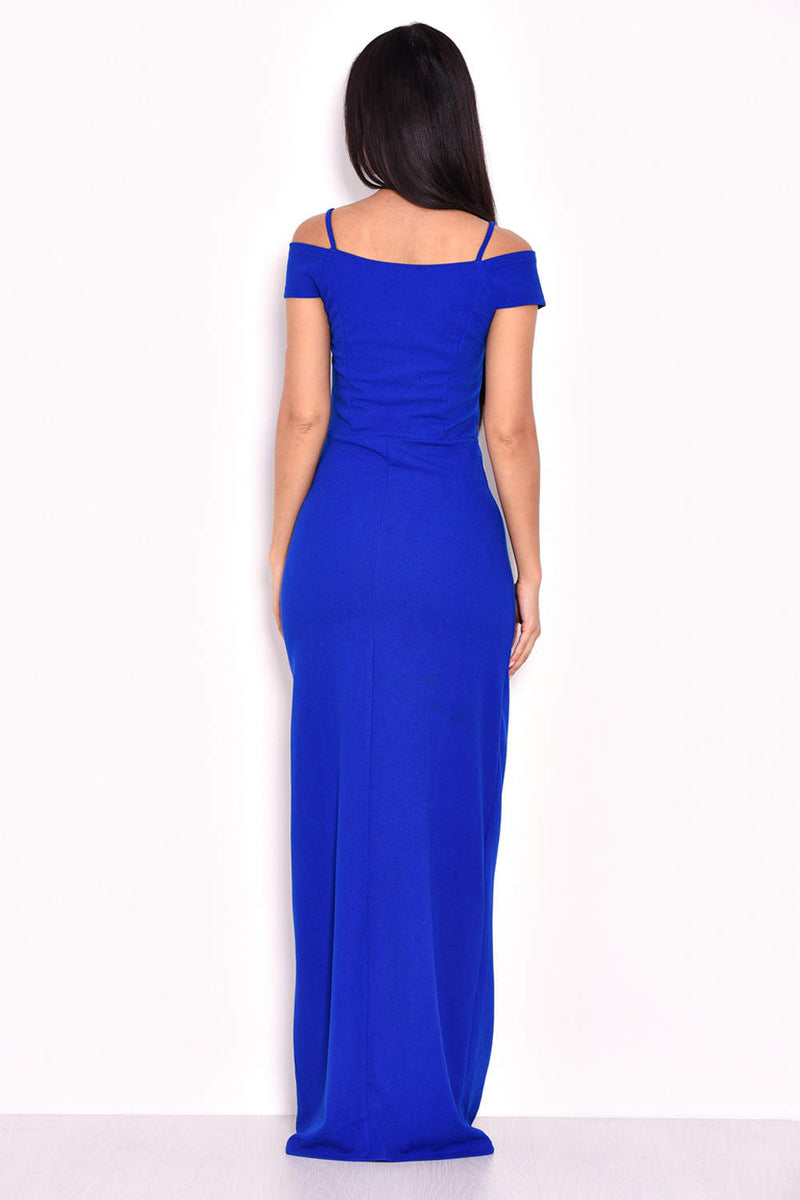 Cobalt Wrap Over Maxi Dress