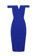 cobalt blue bardot dress Bardot Adoni mesh midi dress in cobalt