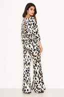 Cream Animal Print Trousers