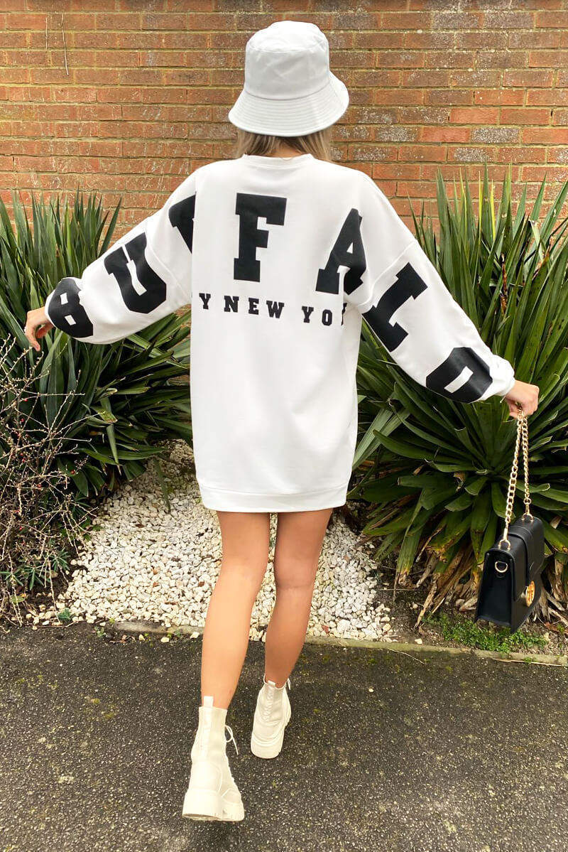 Cream slogan top sweatshirt