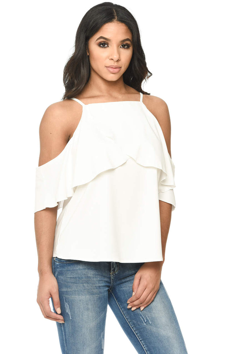 Cream Cami With Frill Detail
