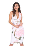 Cream Floral Crochet Detail Midi Dress