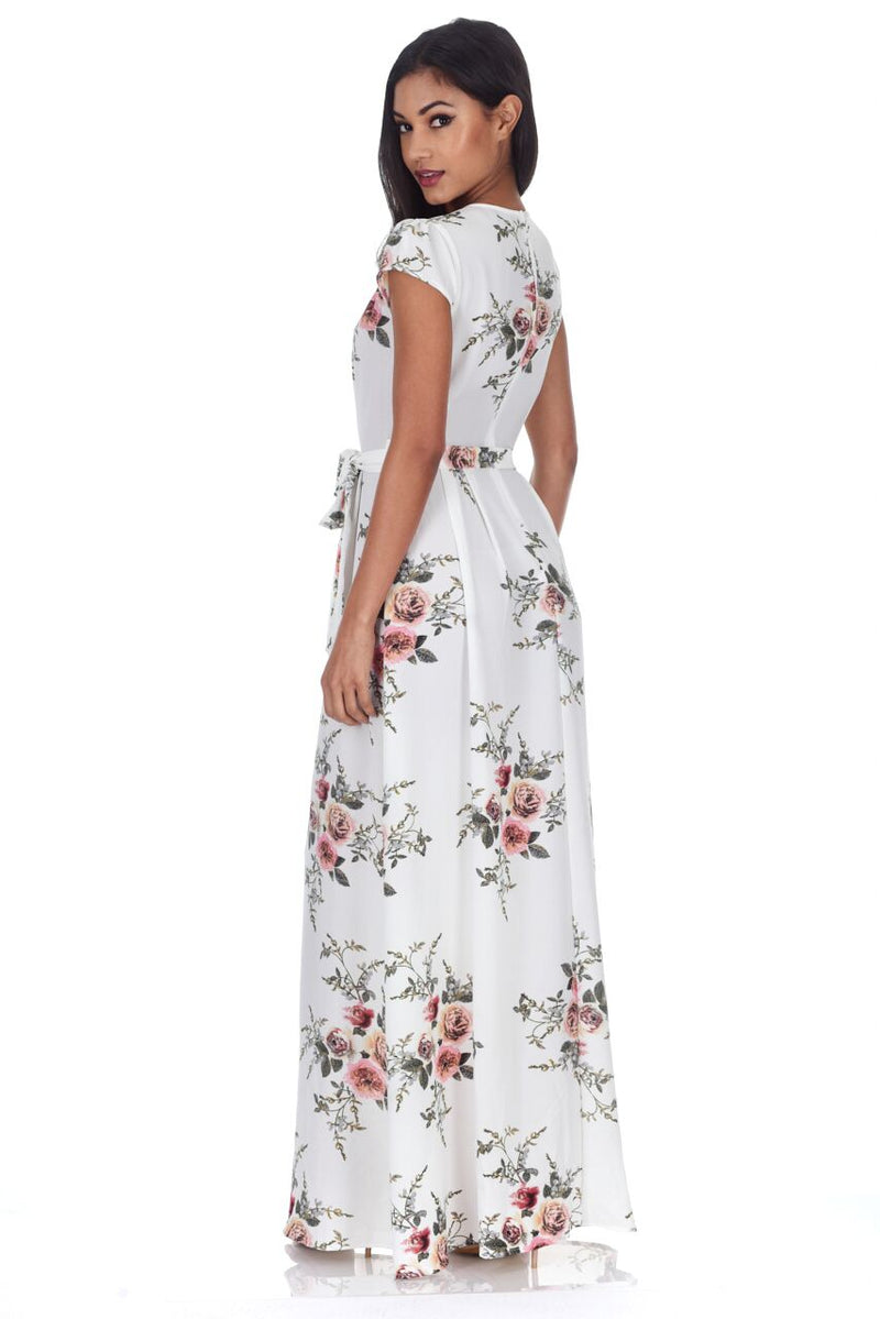 Cream Floral Maxi Dress