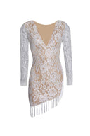 Cream Lace Sleeved Bodycon Dress