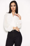 Cream Mesh Detail Sleeved Bodysuit