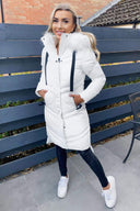 Cream Padded Longline Puffer Coat