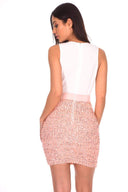 Cream Sequin Mini Dress