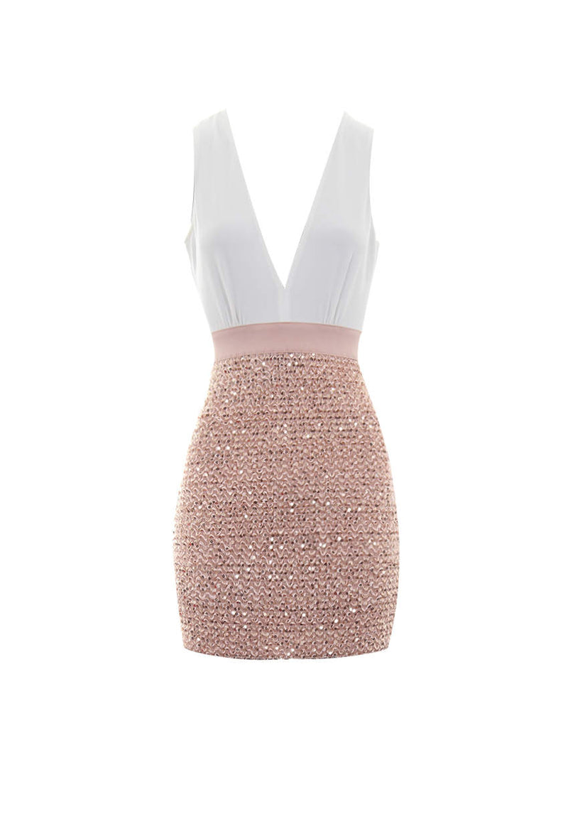 Cream Sequin Mini Dress AX Paris Cream Sequin Mini Dress AX Paris